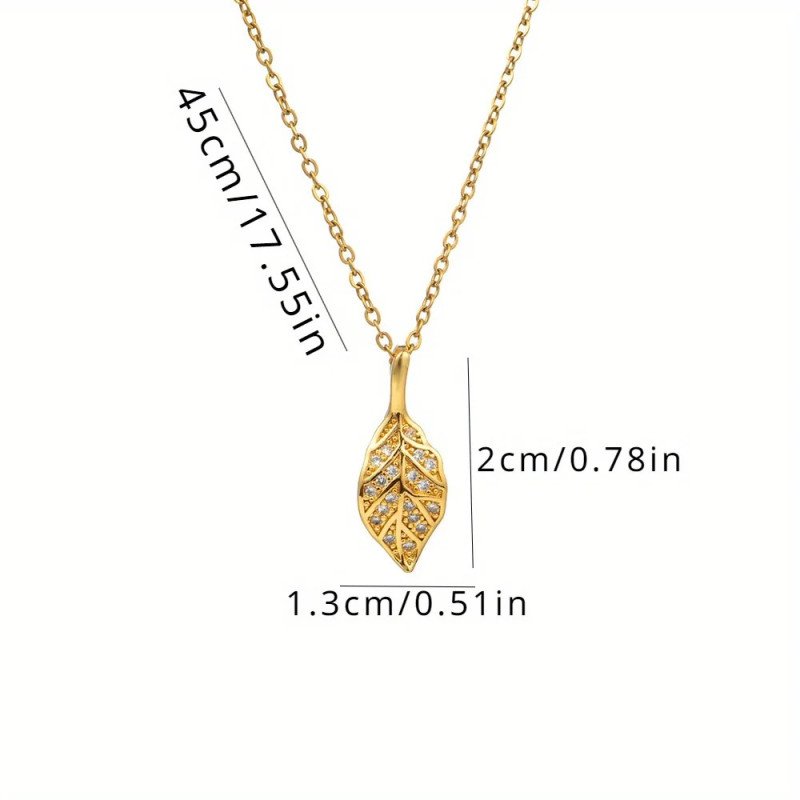 One Leaf Stainless Steel Necklace –Color Guaranteed