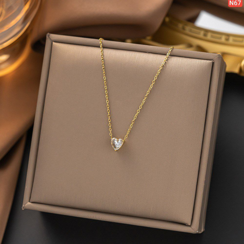 Love Zircon Stainless Necklace – N67 (Stainless Steel | Color Guaranteed)