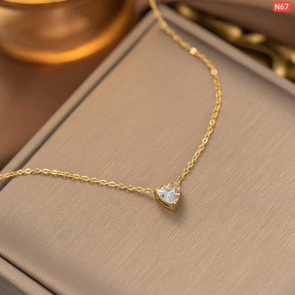 Love Zircon Stainless Necklace – N67 (Stainless Steel | Color Guaranteed)